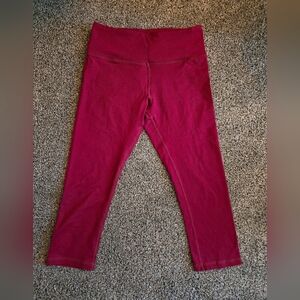 Women's Red Capri Leggings